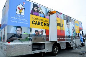 The Molar Express, a 42 foot long mobile dental office operated by East Bay Community Action Program, Comprehensive Community Action Program, and Thundermist Health Center